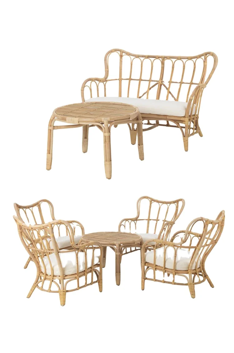 Бамбуковый ротанговый стул, кофейный столик, комбинированное кресло Masholman для балкона, креативное домашнее хозяйство в маленькой квартире, одинарный, двойной стул