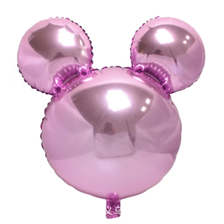 Pretty Monochrome Cartoon Mouse Head Shape Aluminum Foil Balloons For Decoration