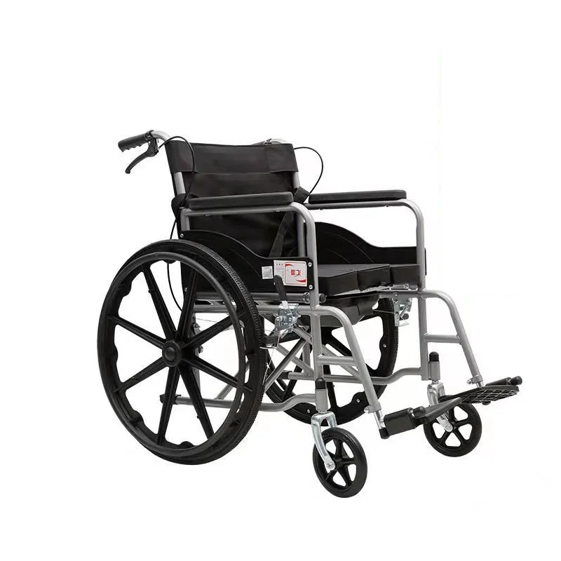 Wholesale Hot Sale Thickened Steel Wheelchair Folding Portable Toilet For Elderly Medical Handicap Patients Wheeled Chair