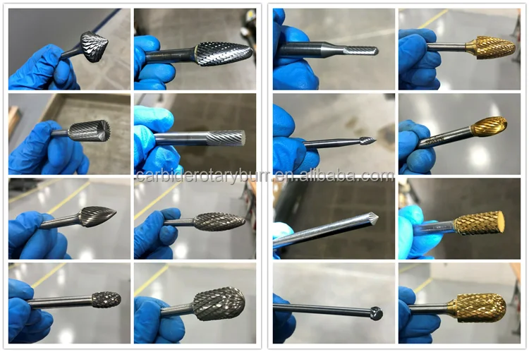 Tungsten Grinder Carbide Burr 1/4" Shank Double Cut Die Grinder Bits Rotary Bits Cutting Burrs For Wood Carving Metal Working
