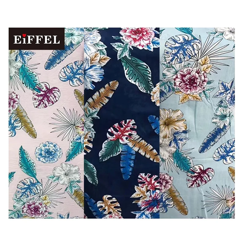 Изготовленная на заказ текстильная ткань, гавайская тропическая растительность, цветочный принт, 100 вискоза, тканая ткань для женского платья