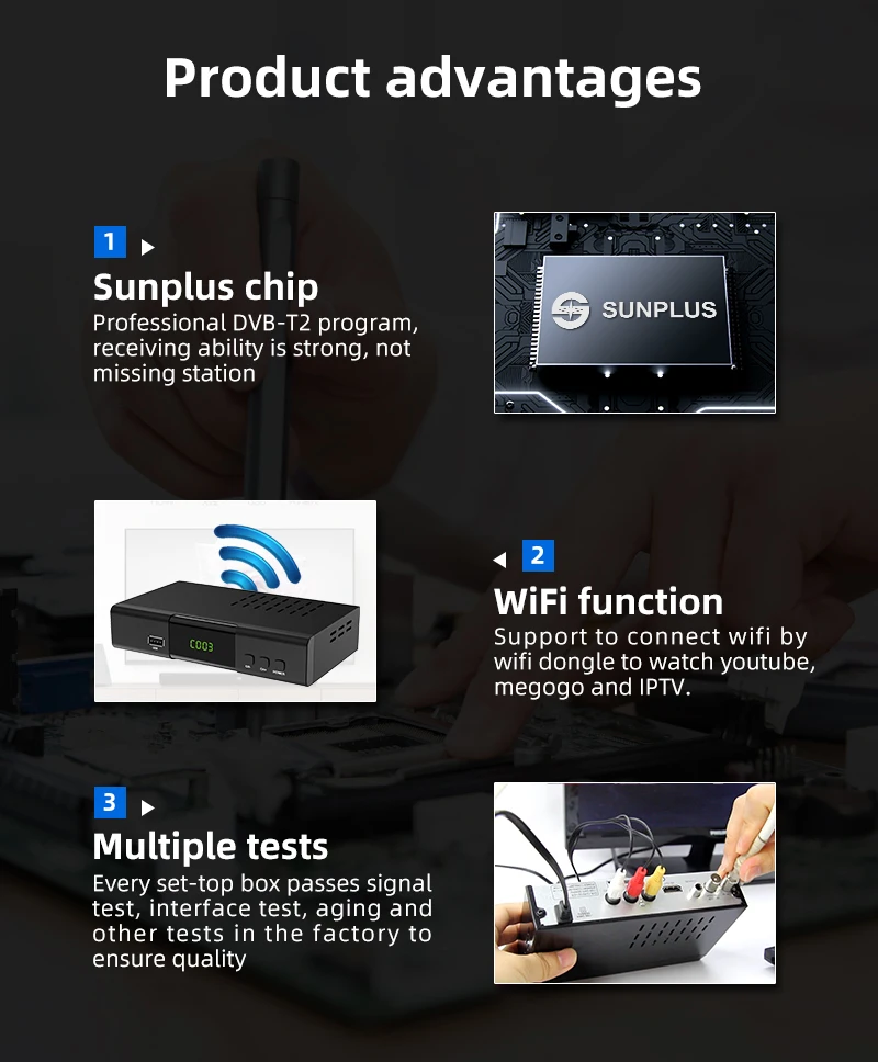 1080P MPEG 4 DIGITAL EWS DVB T2 SET TOP BOX