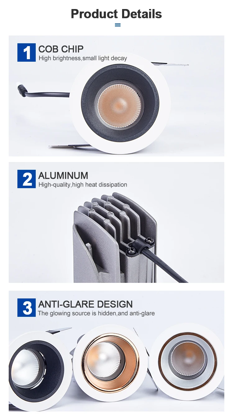 HSONG Projection Spot Light for any Commercial Application Recessed COB Anti Glare Wall washer light
