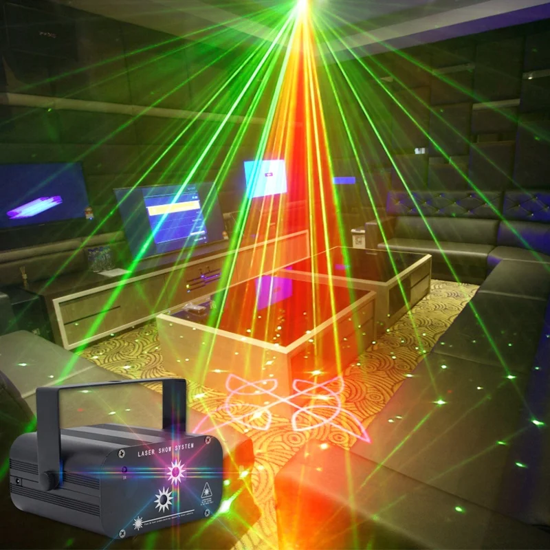 
 Лазерный стробоскоп YSH с 2 отверстиями и 48 узорами, прожектор для дискотеки, диджея, праздничное освещение, проектор для бара и клуба  