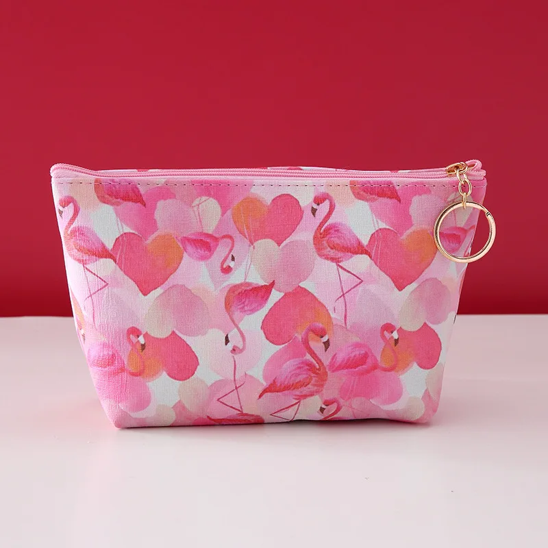 
Косметички водонепроницаемые с милым принтом розового фламинго, Женский чехол для макияжа, Женский кошелек для туалетных принадлежностей, сумка, косметичка 