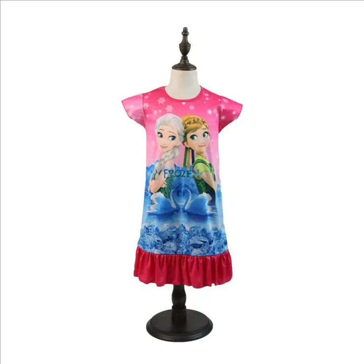 
Новинка 2019, популярная летняя детская Милая Ночная рубашка, пижамные платья для девочек, мультяшная одежда 