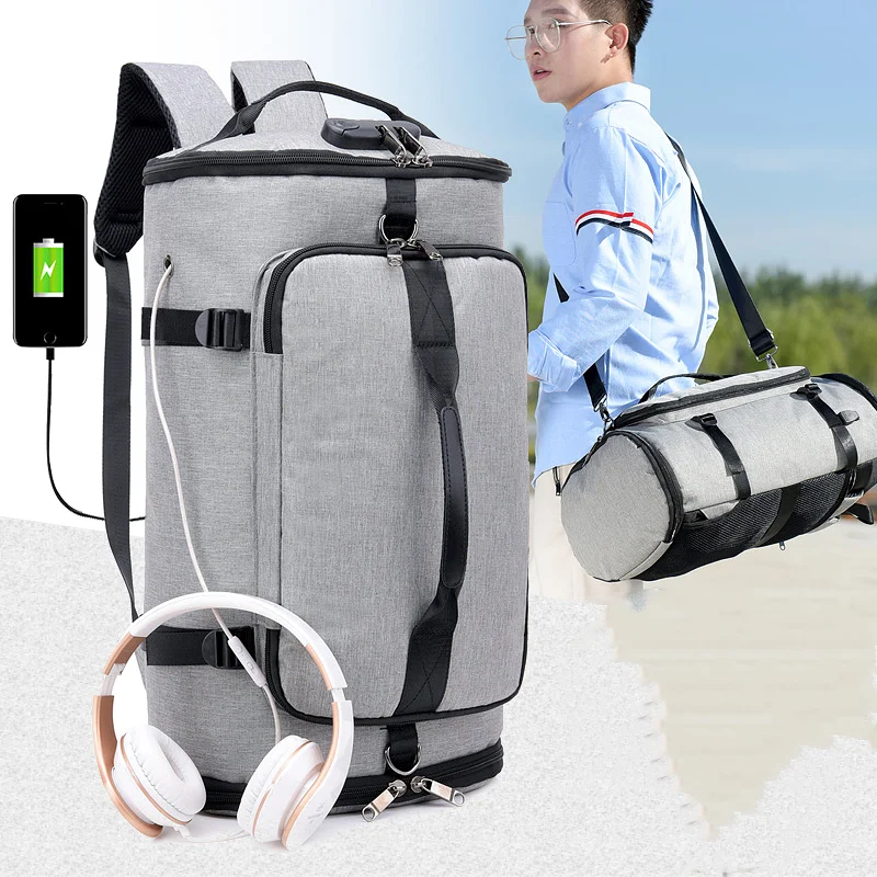 Многофункциональная вместительная спортивная сумка с замком c-lock для улицы, спортивные сумки, мужской нейлоновый рюкзак с USB-портом