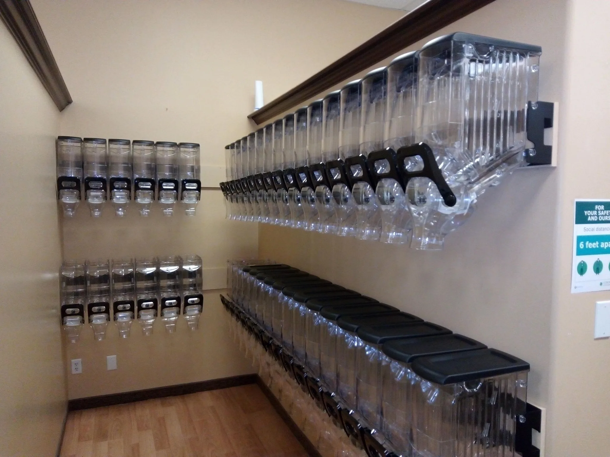 Plastic nuts candy gravity bin bulk food coffee bean dispen