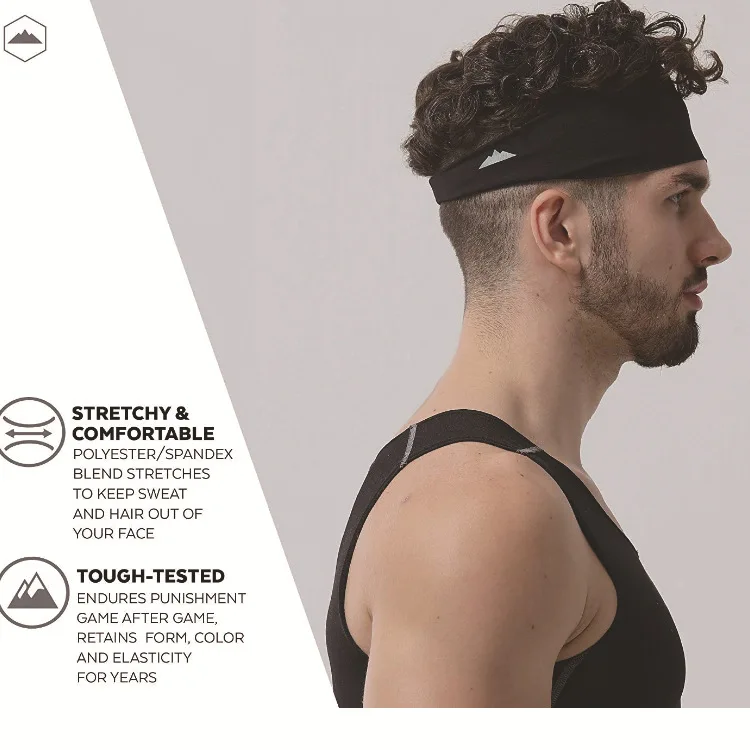 Однотонная мужская повязка на голову, спортивная повязка на голову для бега, кросс-фитинга, езды на велосипеде, йоги