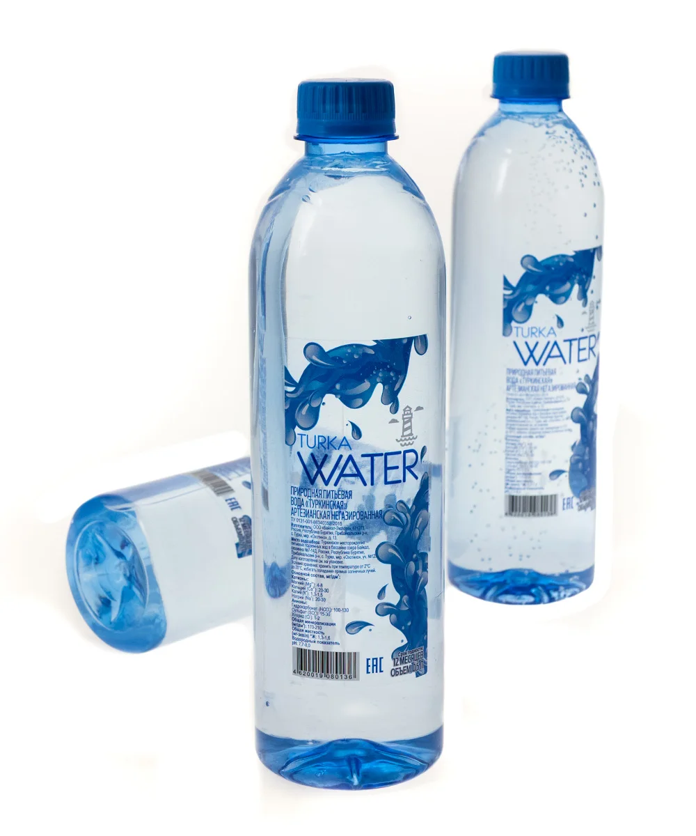 
 Упаковка натуральной питьевой воды Turka 0,5 л  