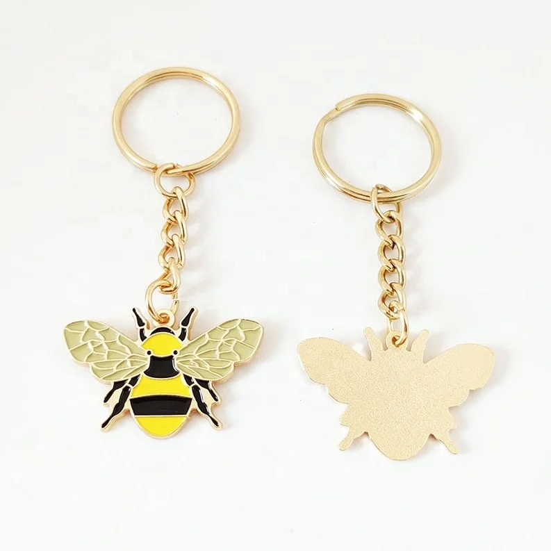 metal enamel bee keyring.JPG