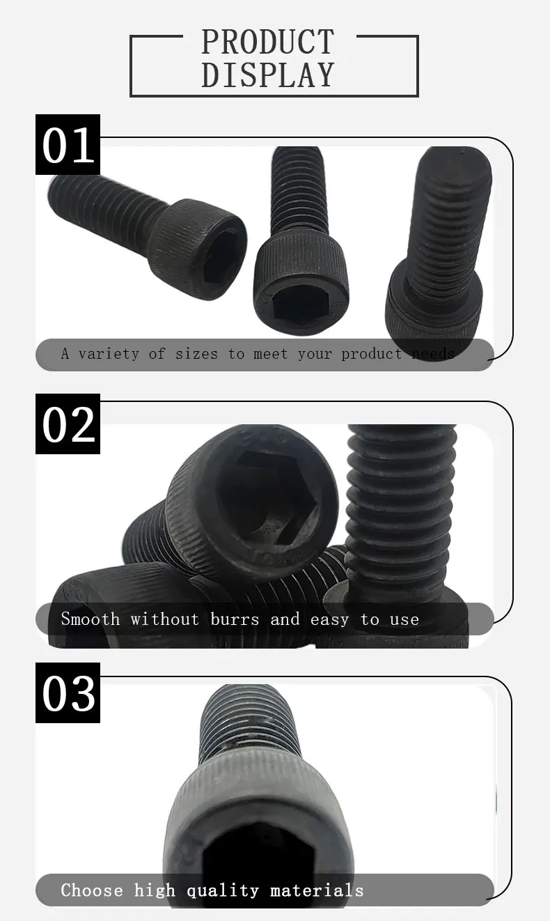 High quality Carbon steel round head black oxide high strength bolts