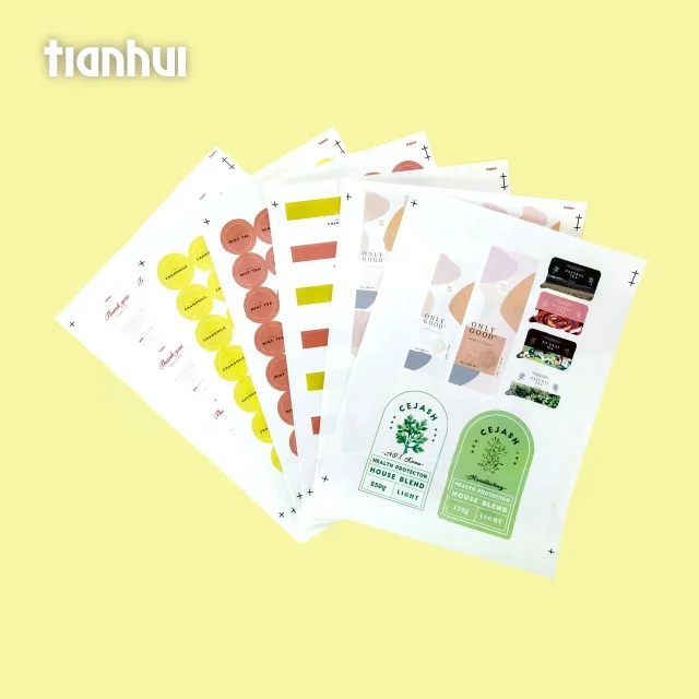 
 Tianhui бесплатный дизайн, вырезанные логотипы, печатные этикетки, пользовательские наклейки  