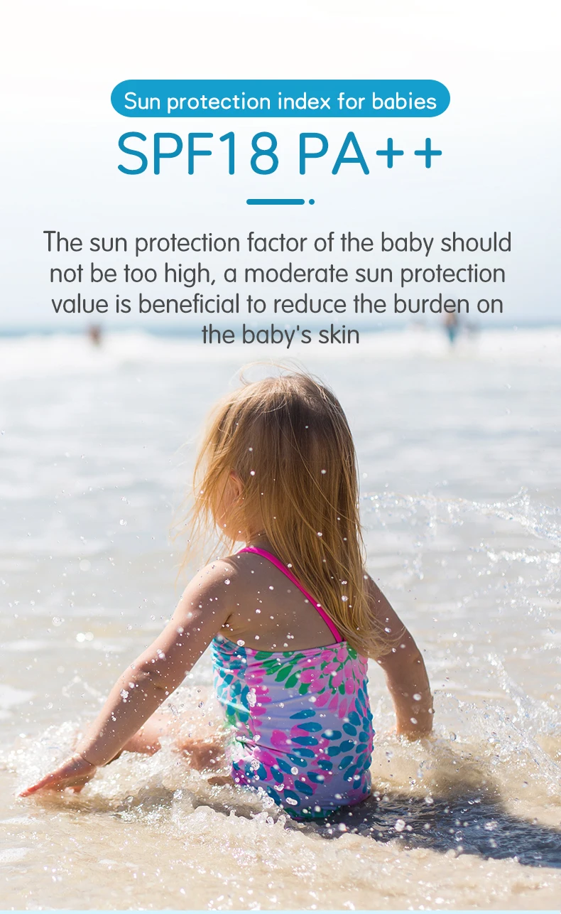 Натуральный детский солнцезащитный крем без запаха SPF18 +