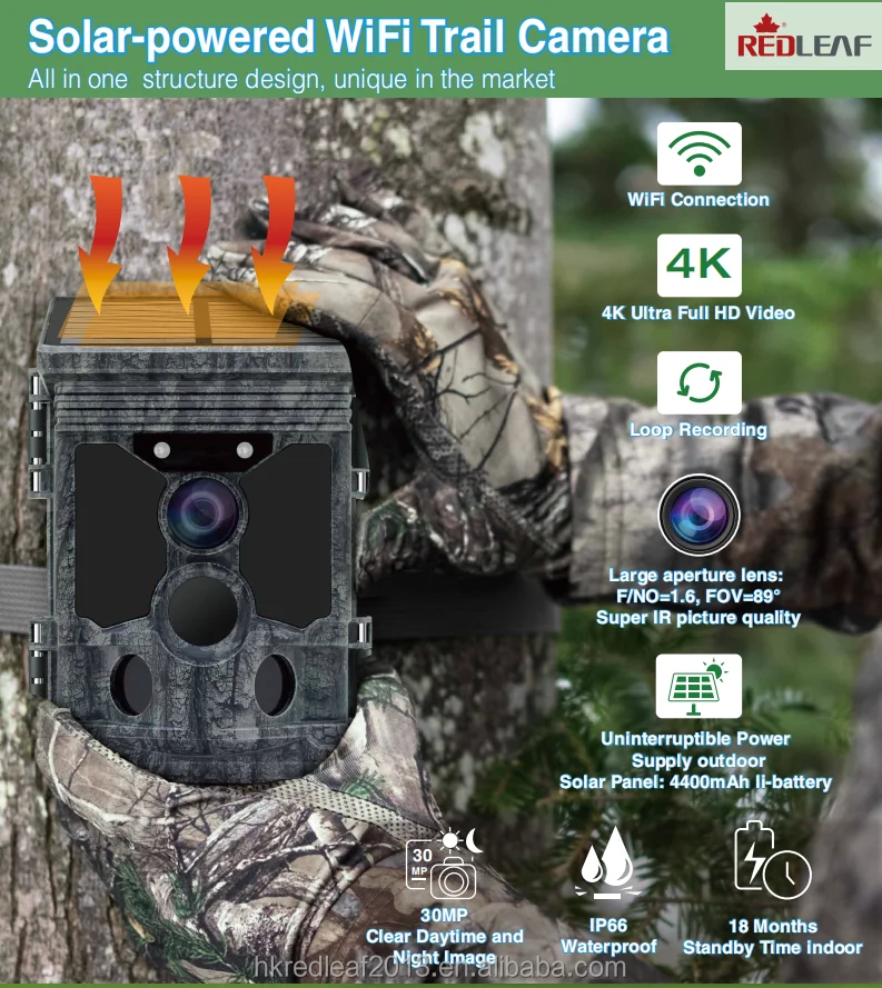 New technology hot sale 4K solar panel Camo video hunting trail wildlife outdoor camera