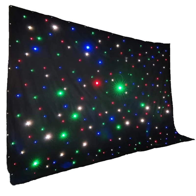 Светодиодный фон для занавесок RGBW, огнезащитный тканевый фон со светодиодной звездой, управление DMX, звездный занавес, сценическое украшение, световой эффект