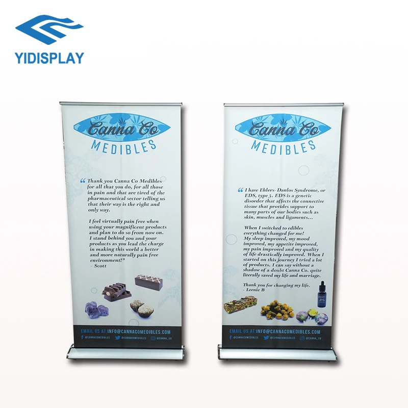 Latest Products Market Poster Board Double Side Recycle Display Stand Roll Up Banner
