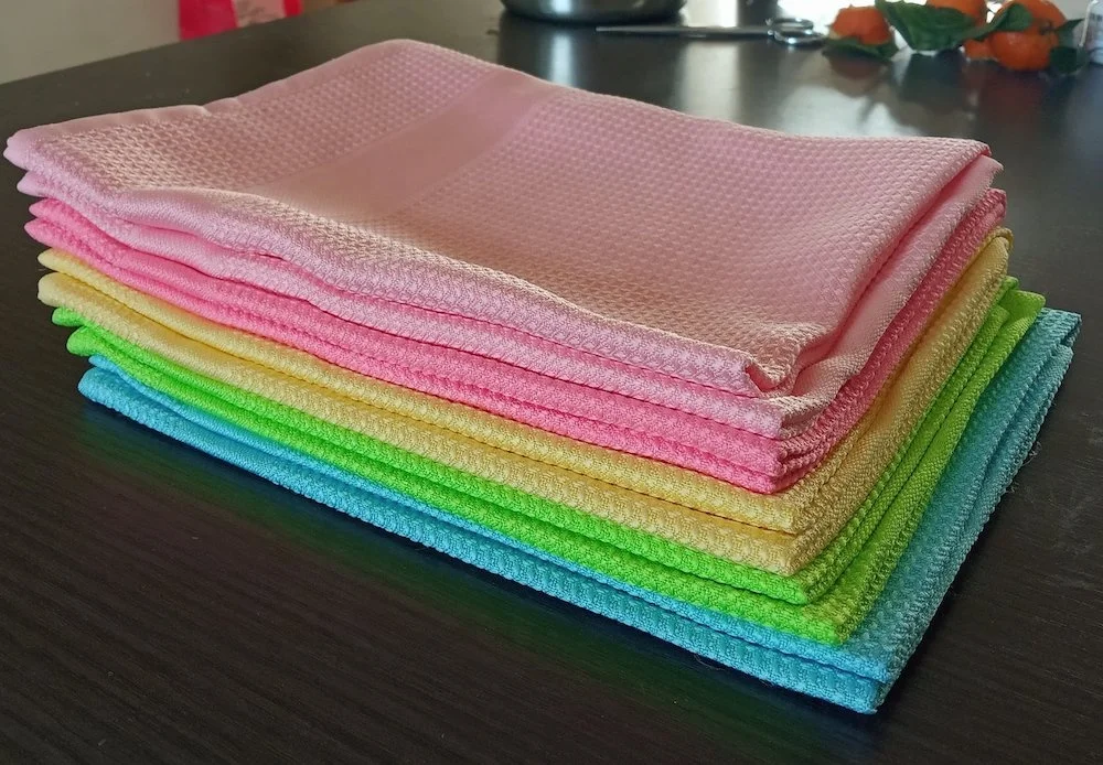 3Pk Super Absorbent Microfiber Scrubber Cloths 42X68Cm 40X60Cm Waffle Tea Towel For Walmart