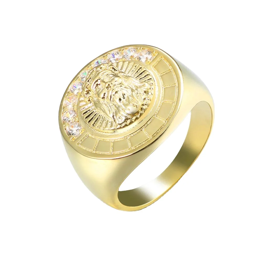 
Ювелирные изделия Jasen, 18 карат, золотые ювелирные изделия, мужские кольца с Иисусом 