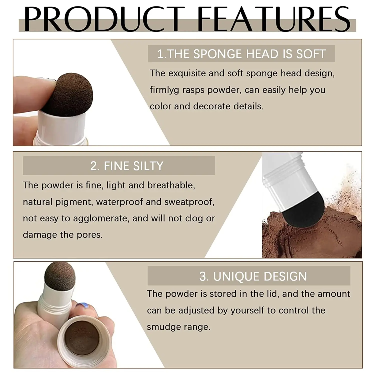 No logo One Step Brow Stamp Powder Reusable Eyebrow Stencils Shape Thicker and Fuller Brows Eyebrow Stamp Stencil Kit white
