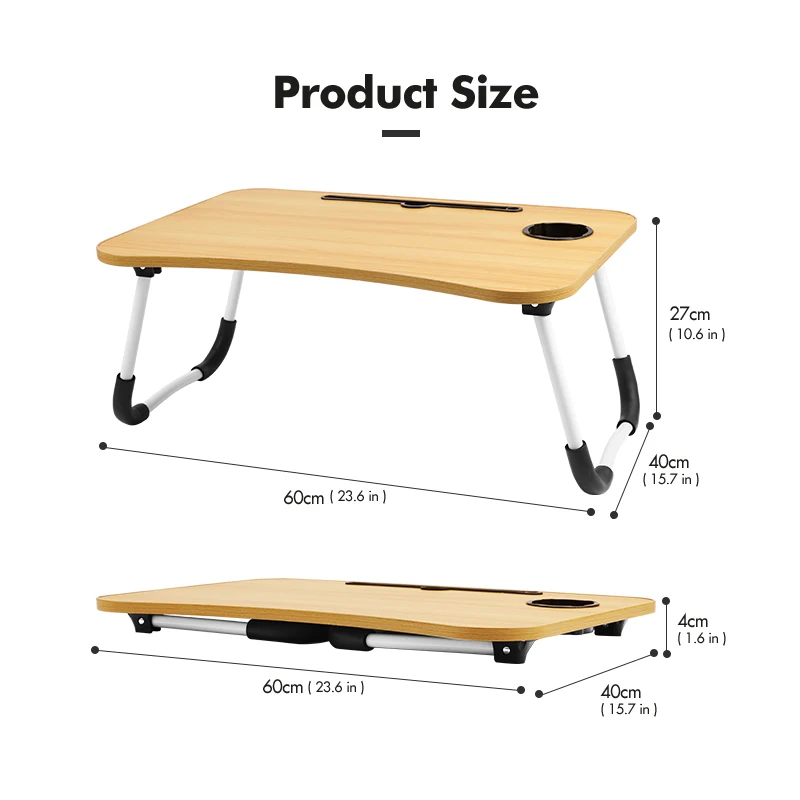 Деревянный складной стол KingGear регулируемый портативный столик для ноутбука дома и офиса