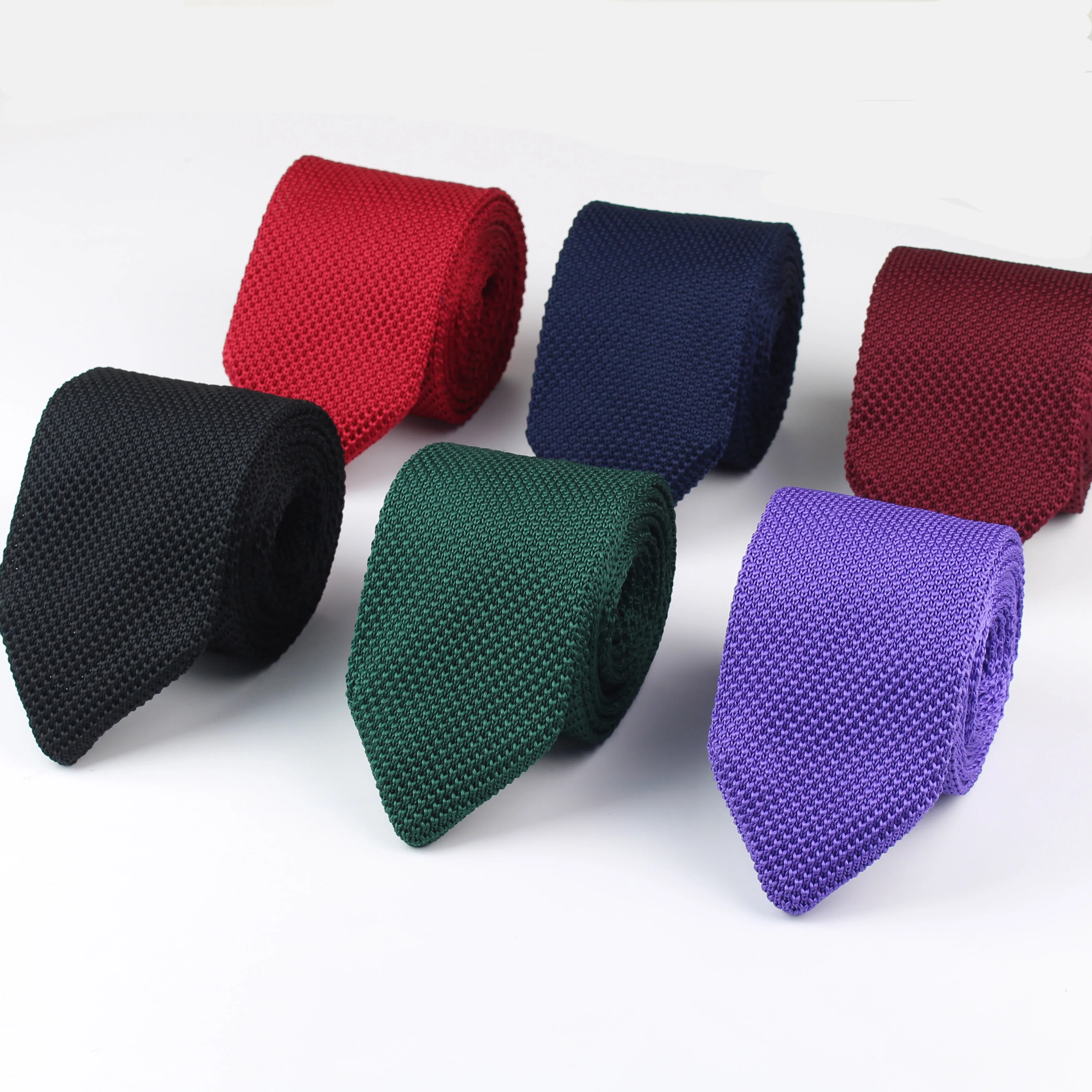 Новые Вязаные Досуг треугольник сплошной цвет Галстуки нормальный острого угла галстуки для мужчин классические Тканные дизайнерские галстук