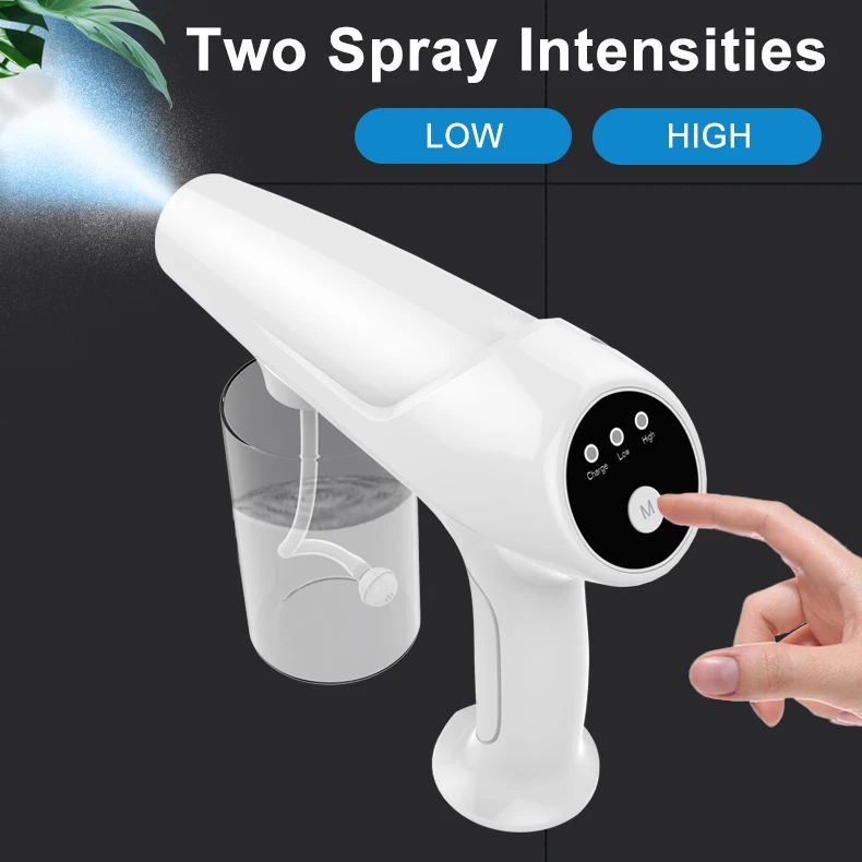 Wireless Alcoholic Sanitizing Sprayer Fogging Machine Disinfectant Atomizer UV Blue Light F8 Nano Mist Sanitization Gun