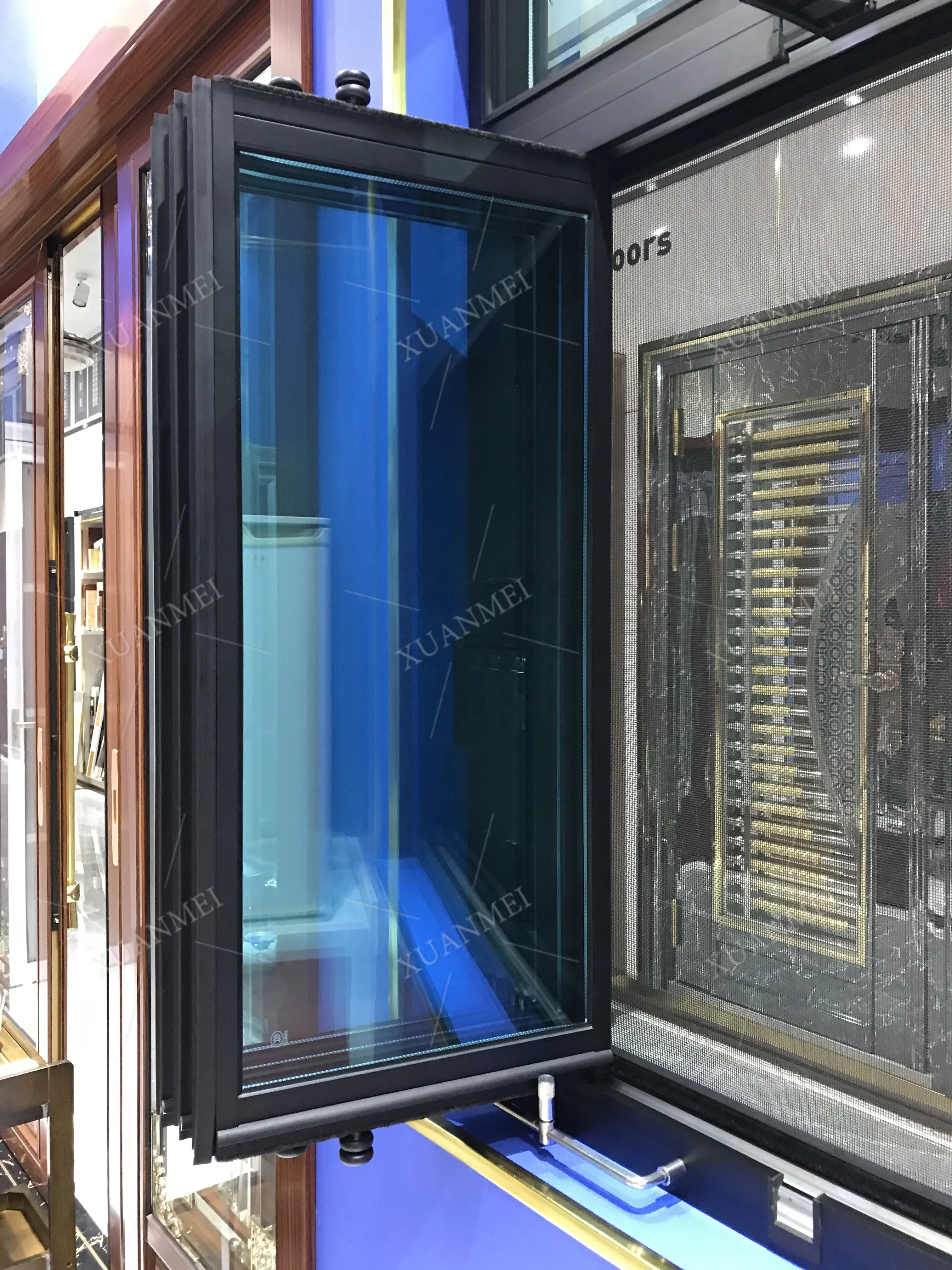 Производитель окон Foshan, стеклянные окна с защитой от пули, современные алюминиевые стеклянные окна