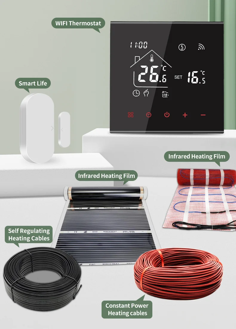 EU Plug 25W/M Heating Cables Self Regulating Pipe Anti-Freeze Protection Roof Gutter De-Icing with 220V Electric Wire