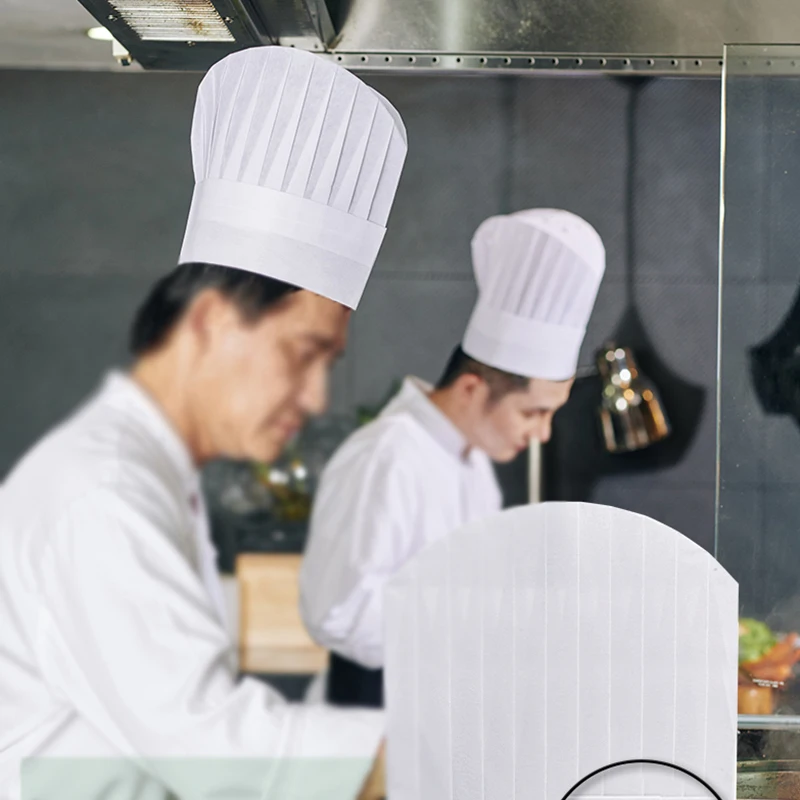 Пользовательская Высококачественная прочная использование различных комфортных гигиенических нетканых кухонных шапок одноразовая шапка шеф-повара для кухни