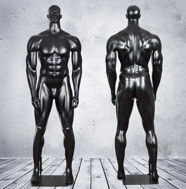 
 Высококачественный мужской манекен большого размера, спортивный черный мужской манекен, реалистичный сильный мужской манекен для демонстрации одежды  