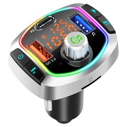 Многофункциональный автомобильный беспроводной FM-передатчик с громкой связью, MP3 музыкальный плеер с двойным USB-зарядным устройством, FM-радио, автомобильный комплект, зарядное устройство