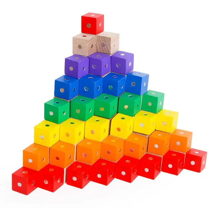 Изготовленные на заказ твердые деревянные магнитные строительные блоки Обучающие игрушки для детей магнитные игрушки