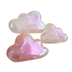 Прекрасное Хрустальное облако 5-7 см резьба Ангел Аура розовый кварц облако натуральный драгоценный камень облако резки