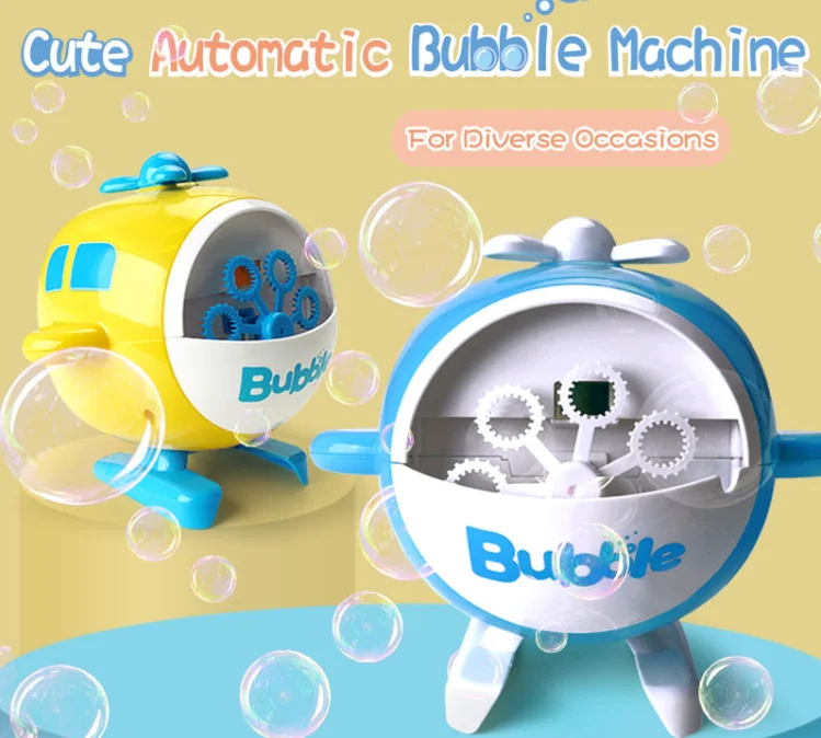 Машина для создания пузырьков в форме вертолета, перезаряжаемая машина для создания пузырьков, игрушечная электрическая машина для пузырьков, уличные игрушки