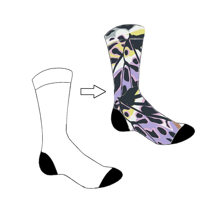 Белые невидимые полиэфирные пустые сублимационные носки с 3D принтом 2021