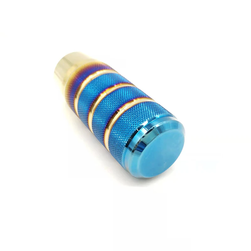 Jdm Модифицированная ручная Шестерня Нескользящая накатанная цветная ручка рычага переключения передач из алюминиевого сплава с голубым покрытием