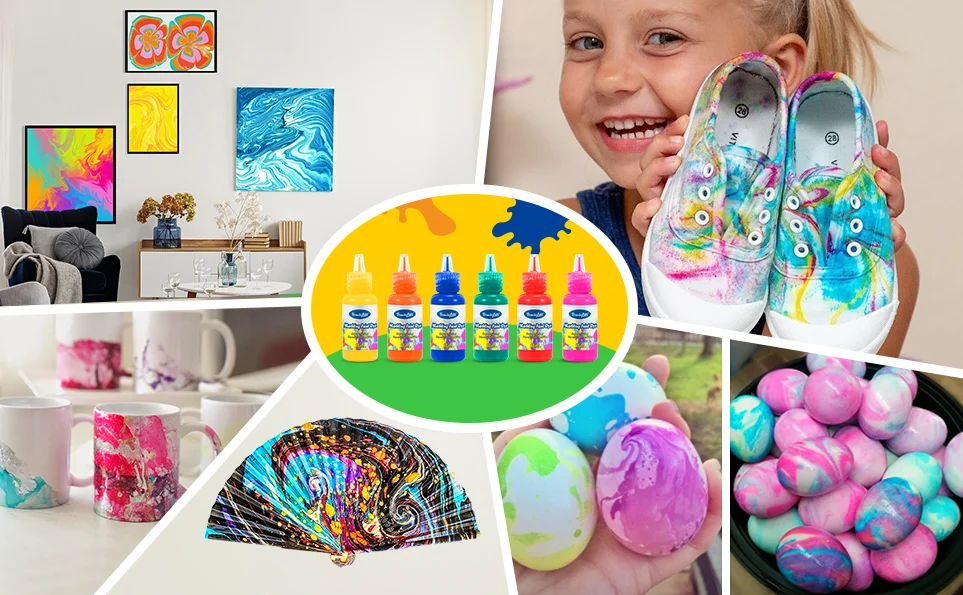 Детские декоративно-прикладного искусства воды Набор для рисования, мрамор, краски Художественные комплект обучающий инструмент для детей
