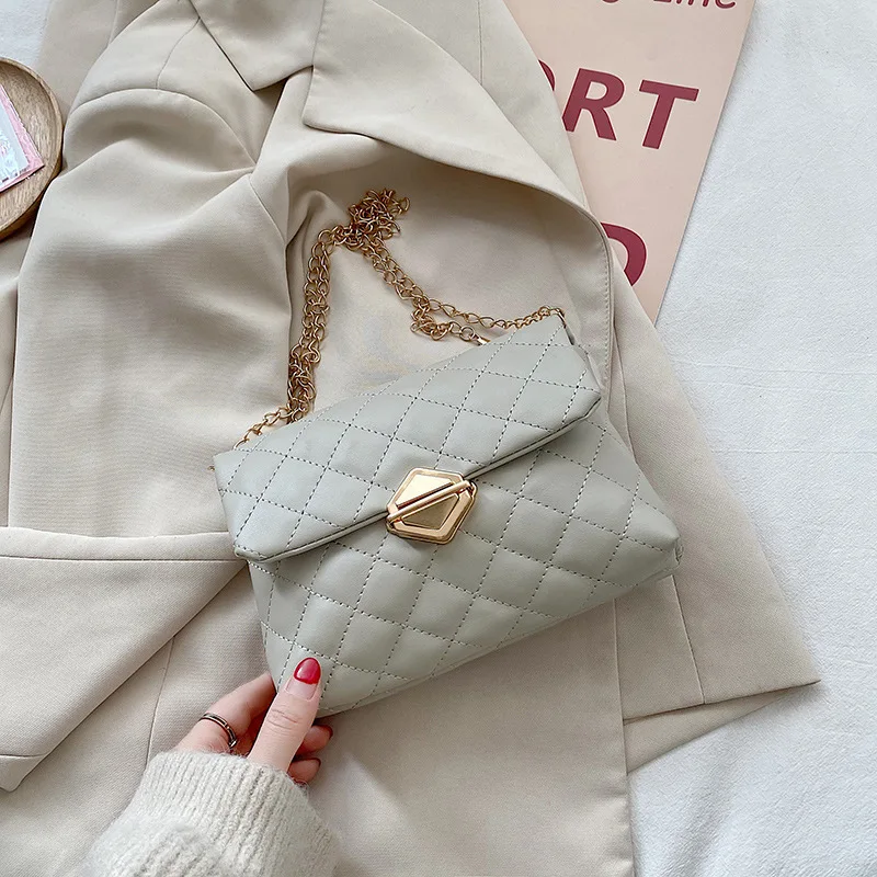 2021 дешевый кожаный женский кошелек через плечо, новая модная ромбовидная сумка на цепочке, сумка-мессенджер на плечо, мини сумка через плечо
