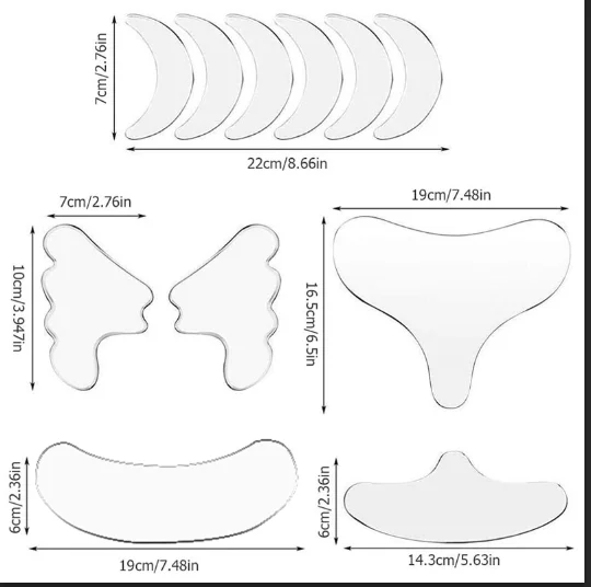 
Amazon многоразовые Медицинские силиконовые накладки против морщин для груди силиконовые накладки для груди против морщин 