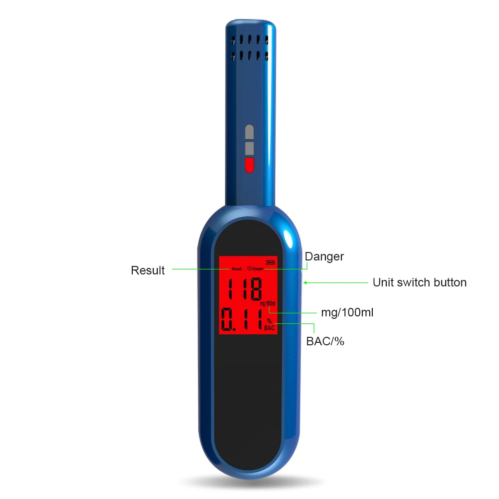 Japanese In Vehicle Handheld Mini Rechargeable Liquor Meter Alcohol Density Detector Portable LCD Digital Alcohol Breath Tester