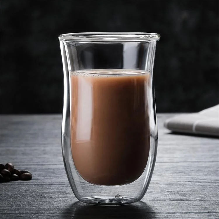 
 Горячая Распродажа Amazon, стеклянная чашка с двойными стенками, небьющаяся двухслойная чайная чашка для кофе  