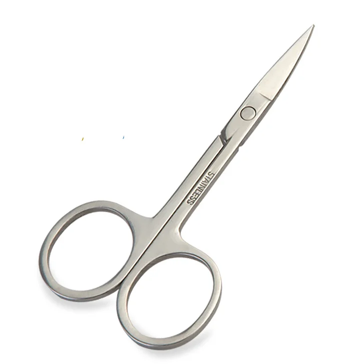 Инструмент для макияжа глаз ресниц бровей резки триммер для волос ножницы для резки нержавеющей стали изогнутый острые чёрные метка частного назначения ножницы для бровей