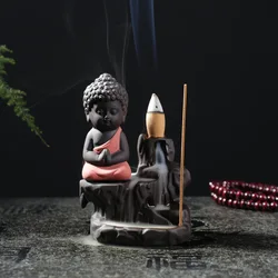 Керамическая Мини-горелка для благовоний латунная портативная горелка маленького монаха Будды керамическая с водопадом благовония на