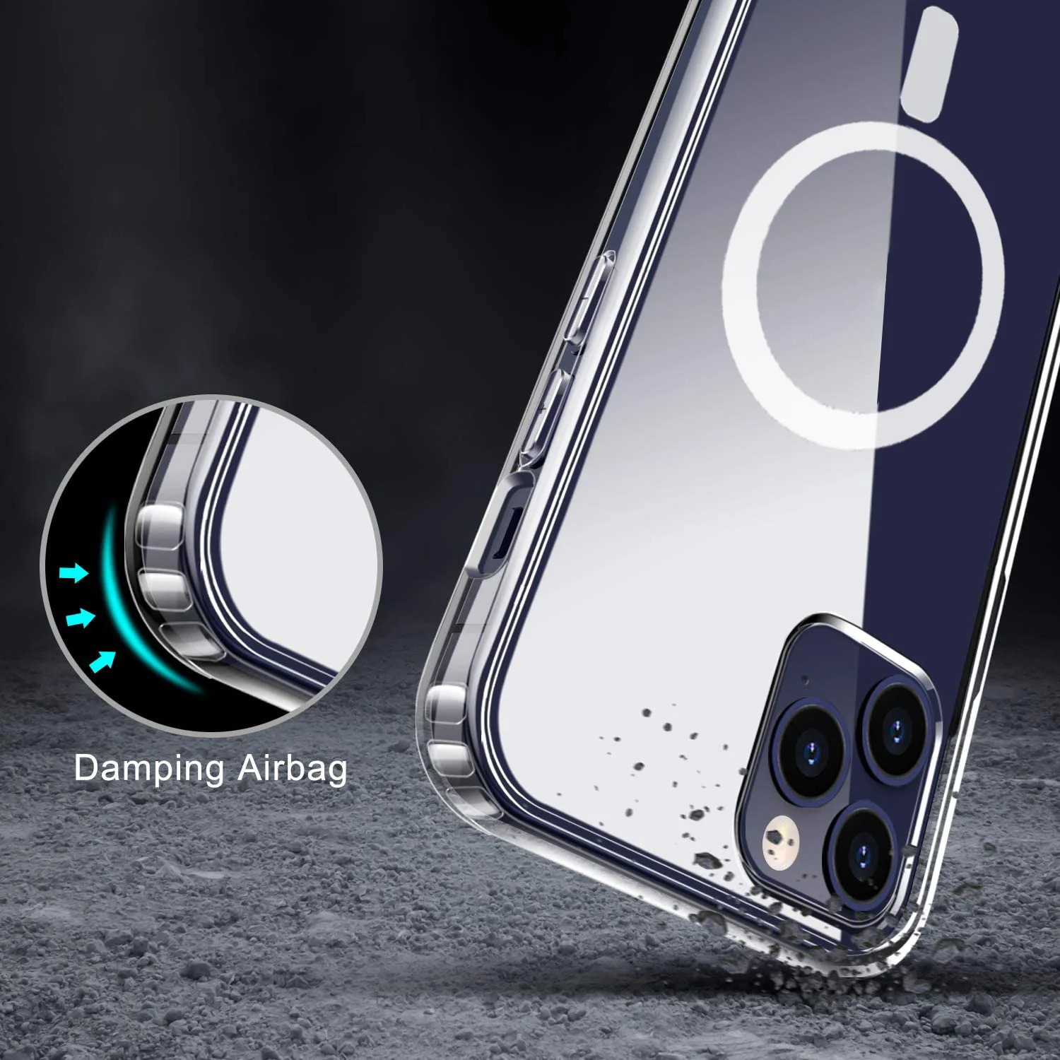 Charger Case For iPhone 12 13Pro, Laudtec Wireless Charging Magnetic Clear Phone Case Back Cover For iPhone 12 13 With Magnet//