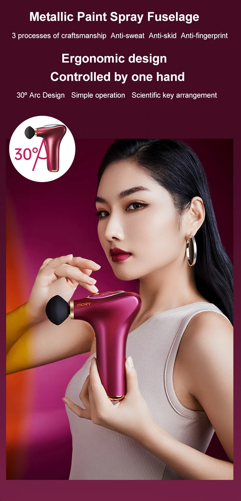 Electric Vibrate Fascia Deep Tissue Mini Portable Therapy Custom Logo Massager Gun Massage Gun 4 Heads Massage 10W Max 26W BLDC