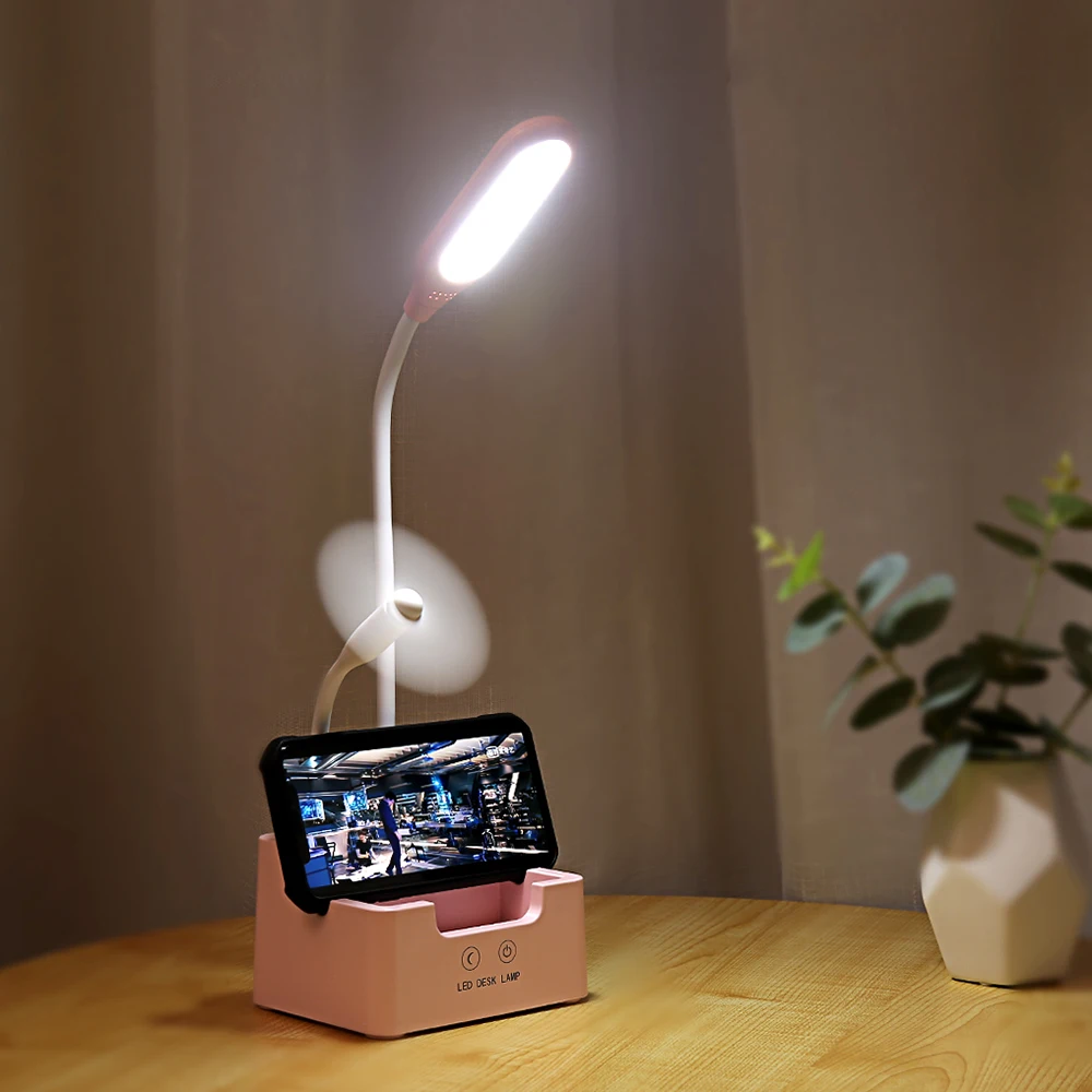 
 Многофункциональная обучающая лампа с держателем для ручек и держателем для мобильного телефона настольная Светодиодная настольная лампа для чтения гибкая  