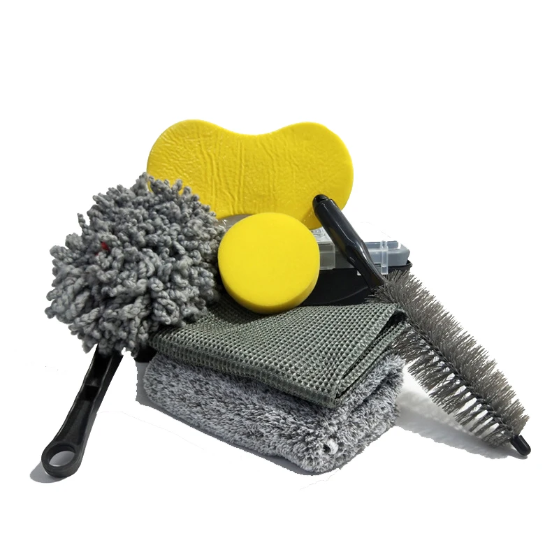 Car washing beauty cleaning set car washing towel cloth sponge waxing cake wheel hub brush