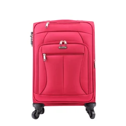 Пользовательские водонепроницаемый нейлон красный 4 колеса застежка-молния, масштабных дорожных чемоданов, набор багажных чемоданов