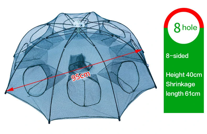 Folding Nylon Fishing Net Shrimp Crab Minnow Automatic Small Fish Set Trap Cage Device